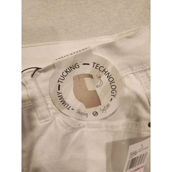 Curve Appeal Jeans White Capri Stretch Denim Women Size 10/30 - Picture 4 of 9